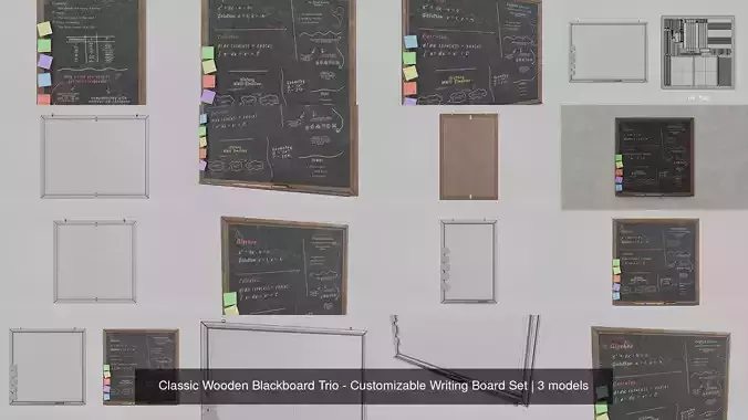 Classic Wooden Blackboard Trio - Customizable Writing Board Set