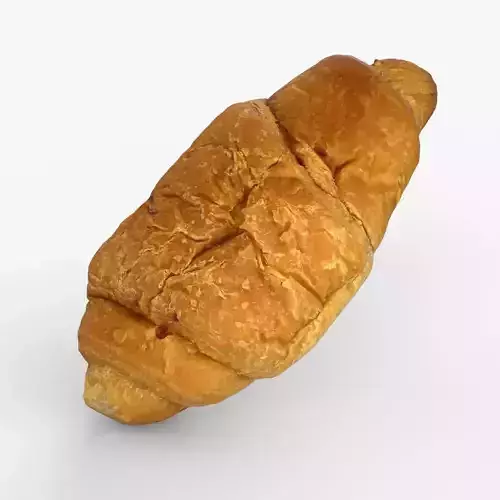 Photorealistic 3D scan of sweet croissant 