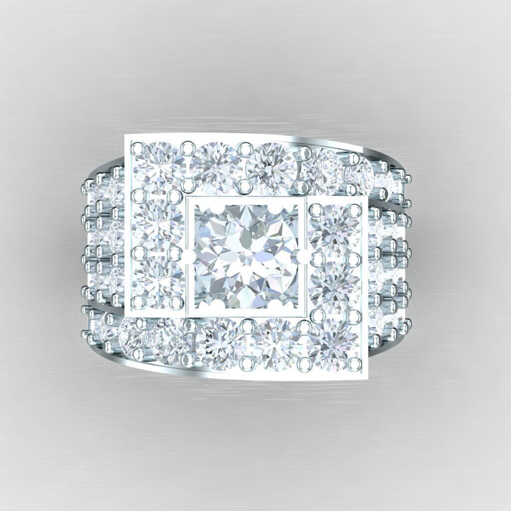 Top Diamond Men Ring STL 3DM 2MR005 3D print model_9