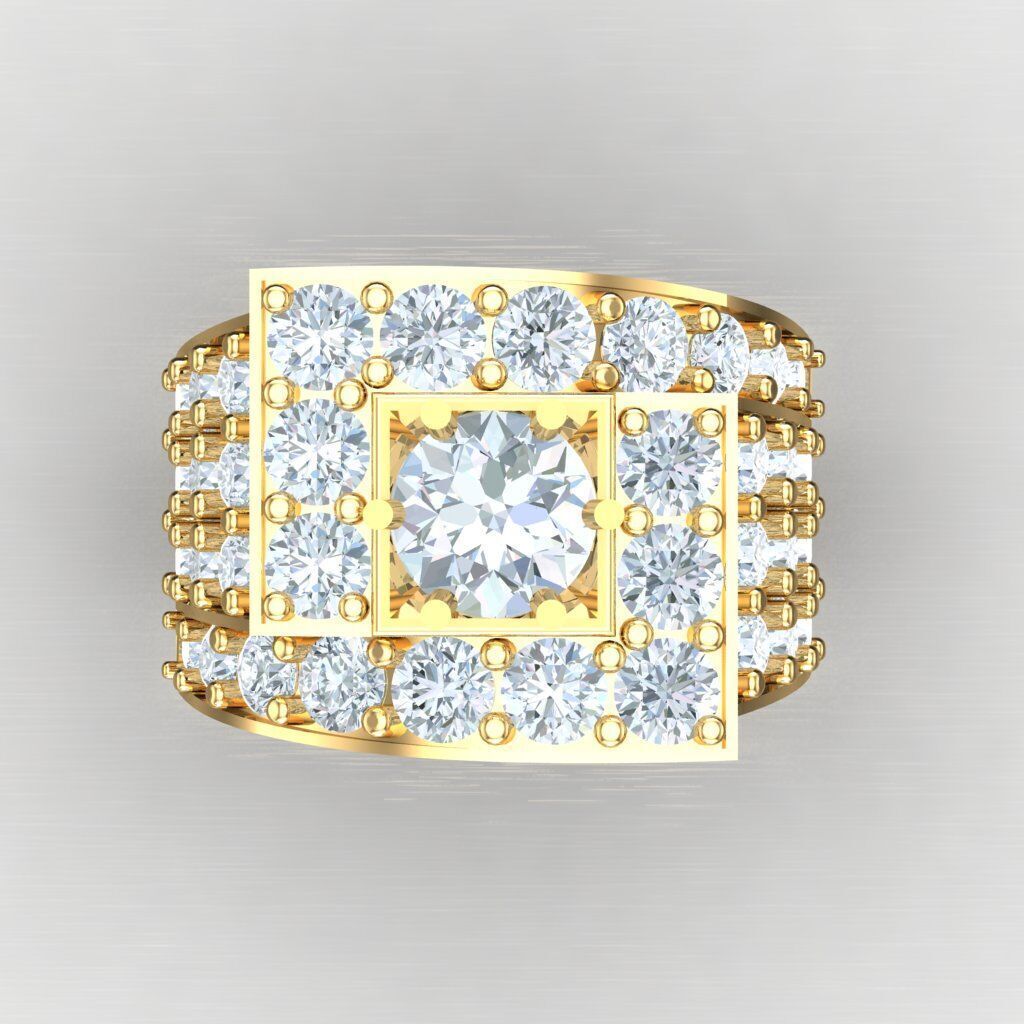 Top Diamond Men Ring STL 3DM 2MR005 3D print model_10