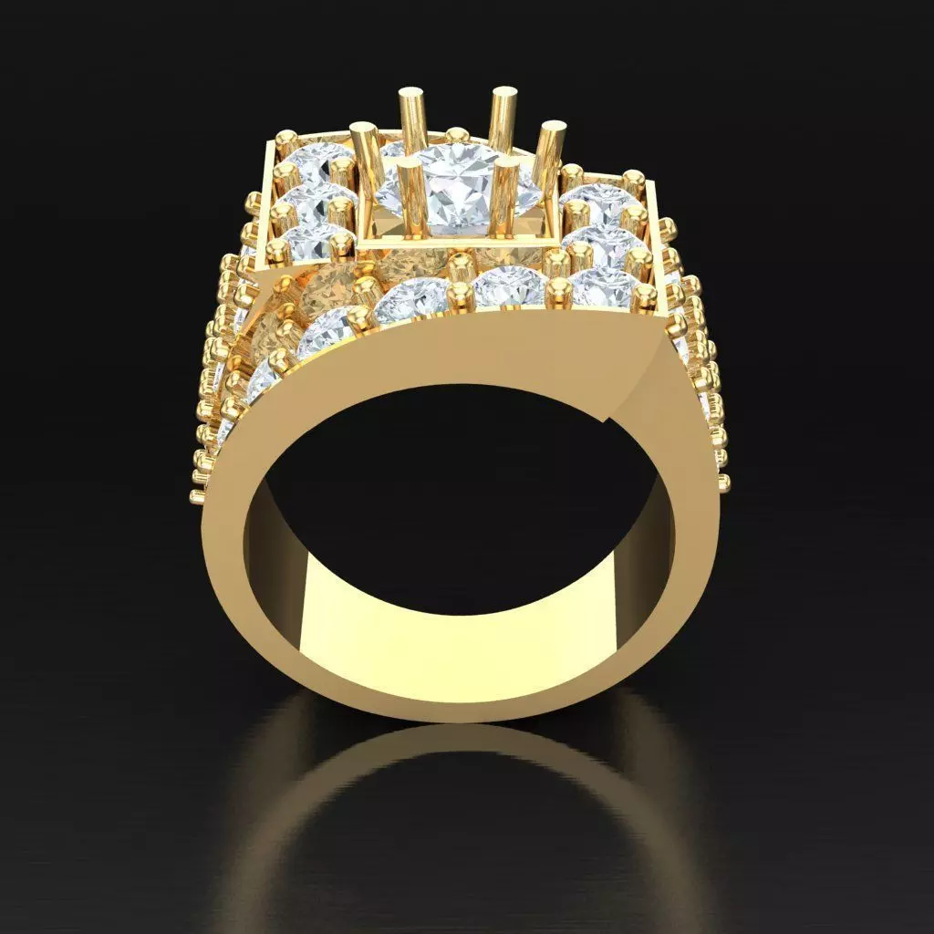 Top Diamond Men Ring STL 3DM 2MR005 3D print model_0