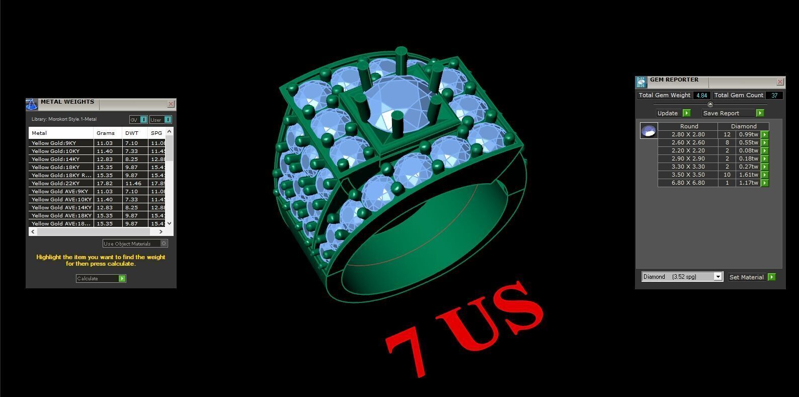 Top Diamond Men Ring STL 3DM 2MR005 3D print model_3