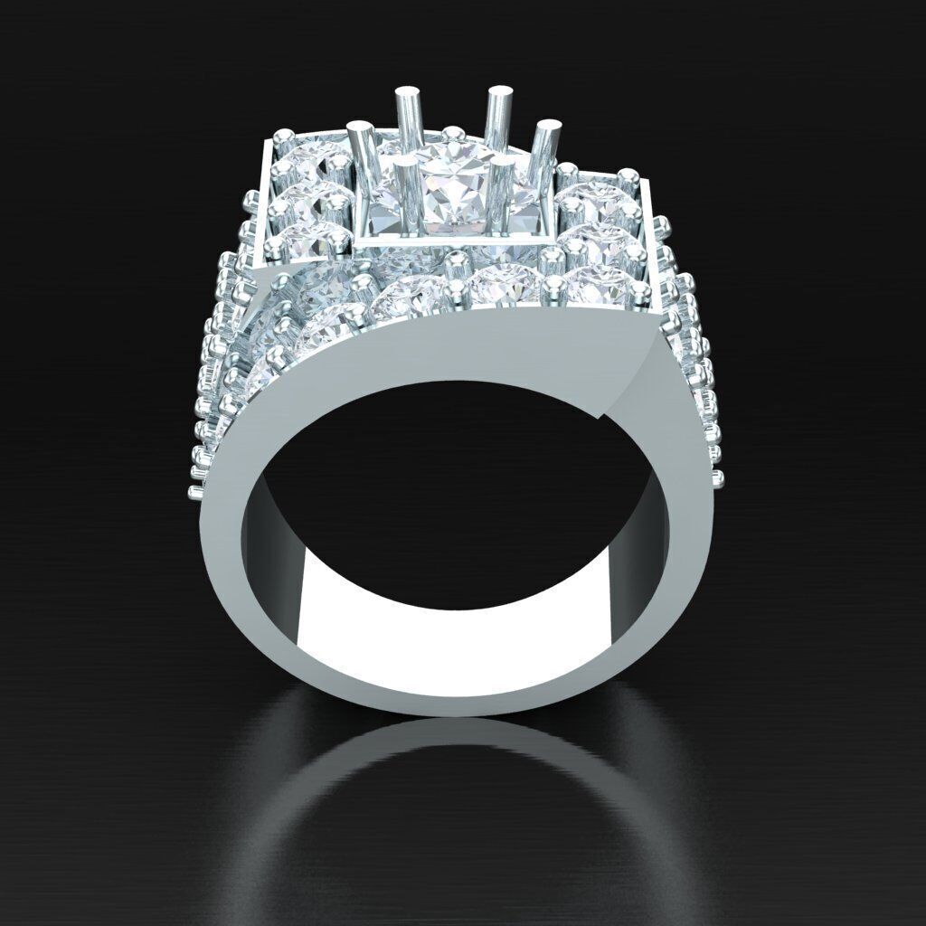 Top Diamond Men Ring STL 3DM 2MR005 3D print model_6