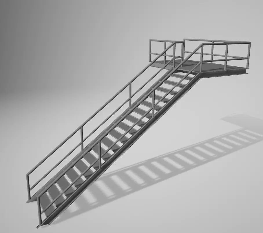 escalier long Free 3D model