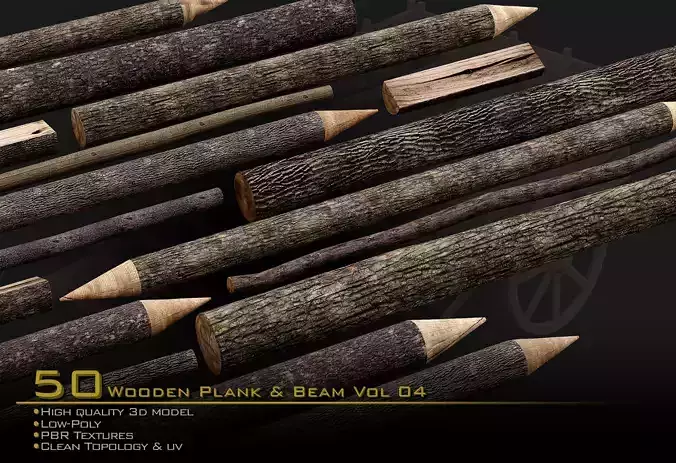 Wooden Plank and Beam Vol 04 Medieval 3D Asset Pack