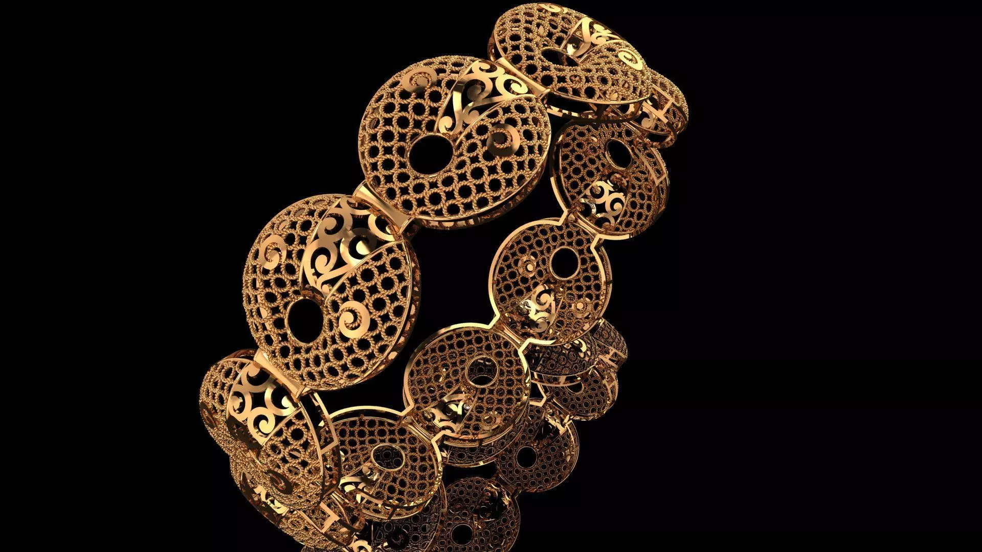 1437 Golden Medallion Bangle 61MM-16gm 3D print model