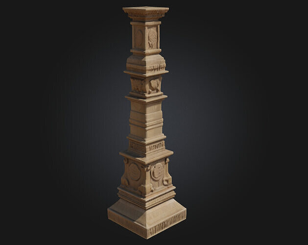Ancient Pillar Monument  Echoes of Timeless Civilizations 3D model 2