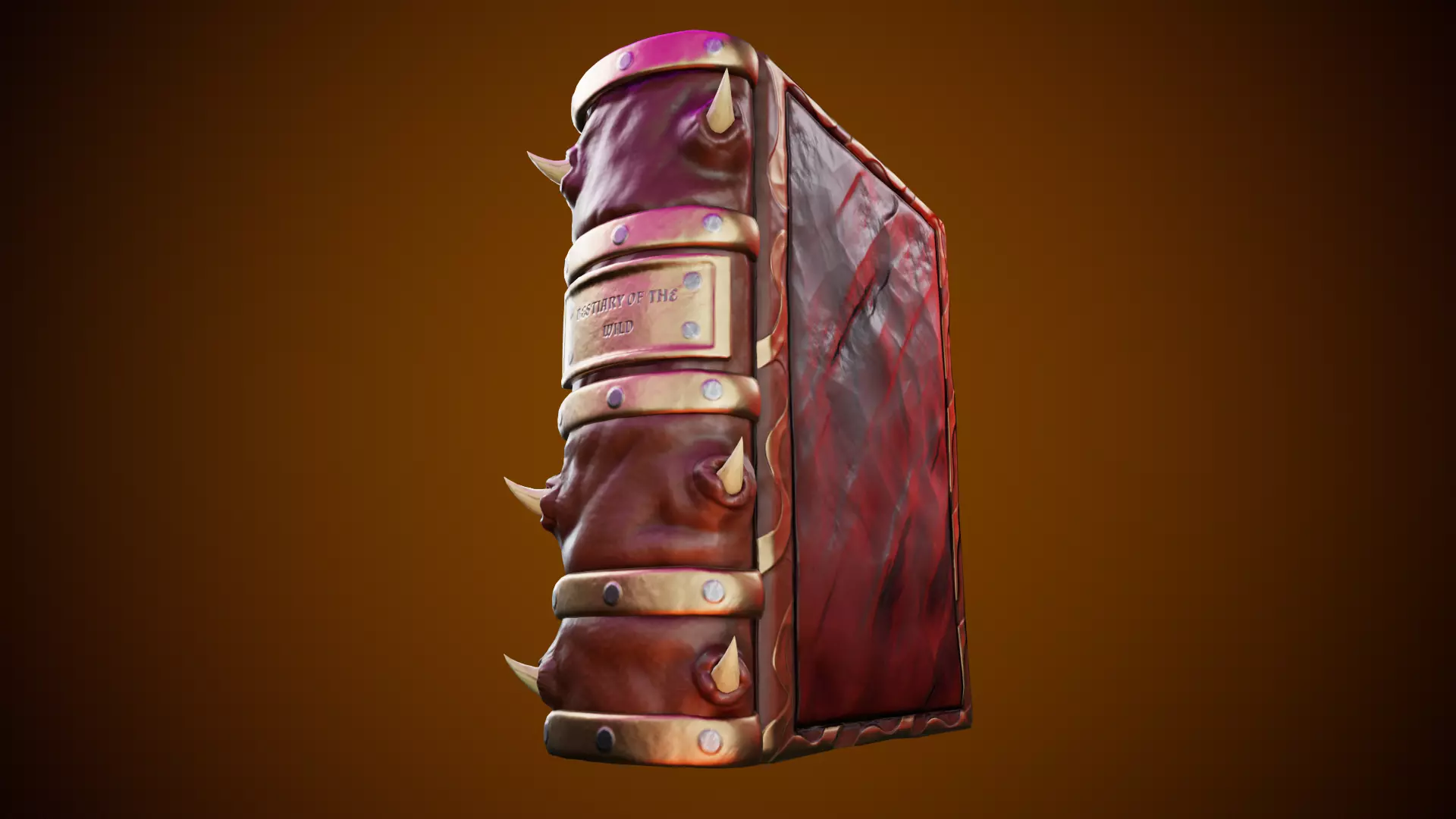 3D Demonic Spellbook Stylized Fantasy Book Low-poly 3D model_0