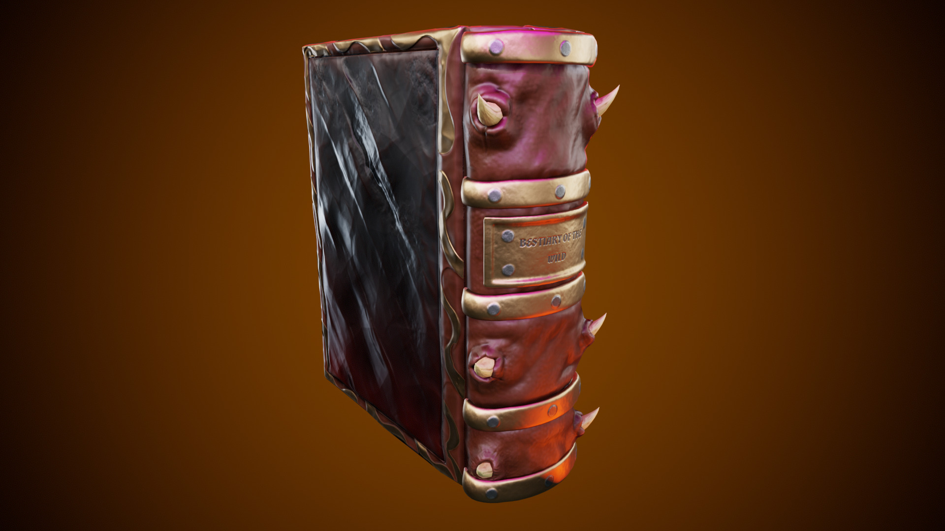 3D Demonic Spellbook Stylized Fantasy Book Low-poly 3D model_1