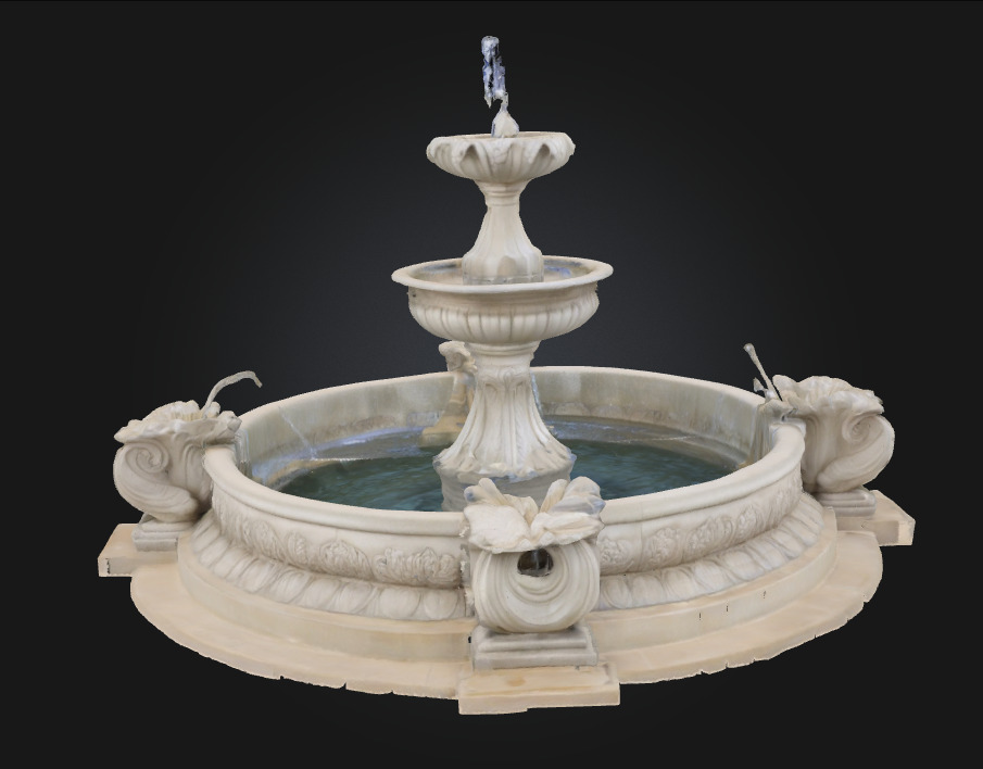 Grandstone Cascade  Sculpted Majesty in Flowing Stone 3D model_5