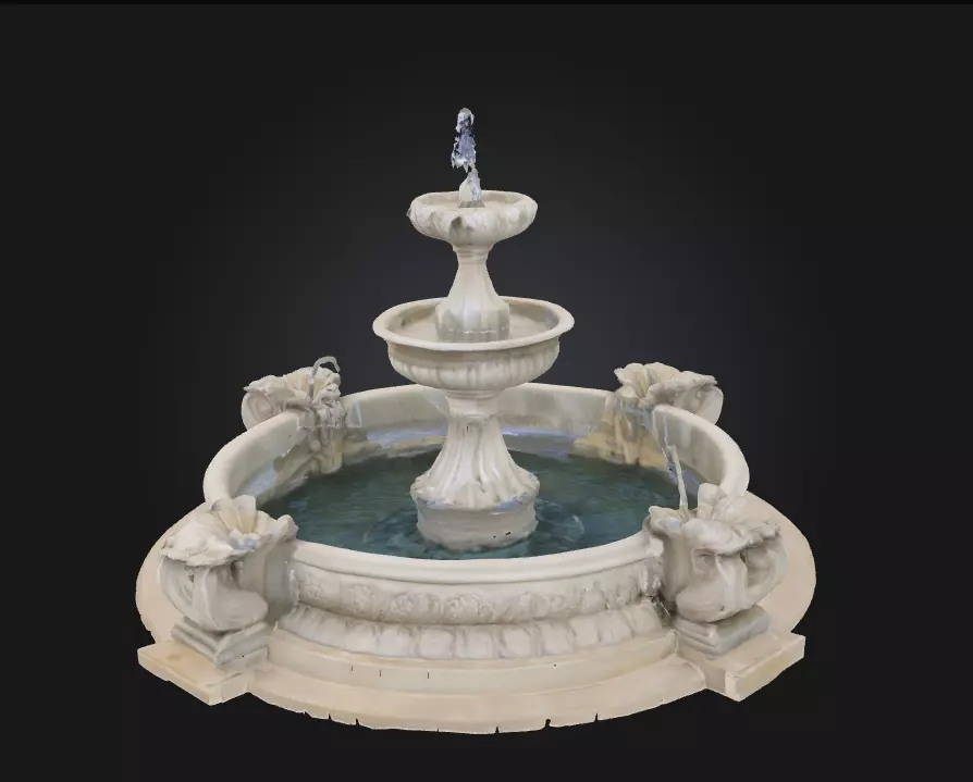 Grandstone Cascade  Sculpted Majesty in Flowing Stone 3D model_0