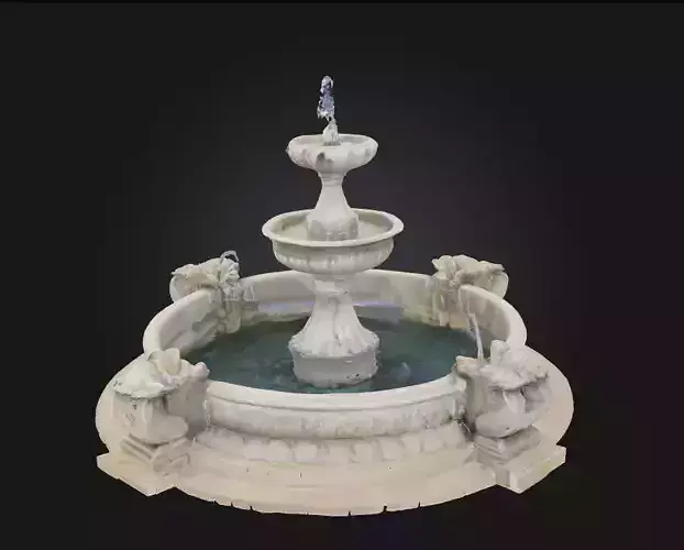 Grandstone Cascade  Sculpted Majesty in Flowing Stone 3D model