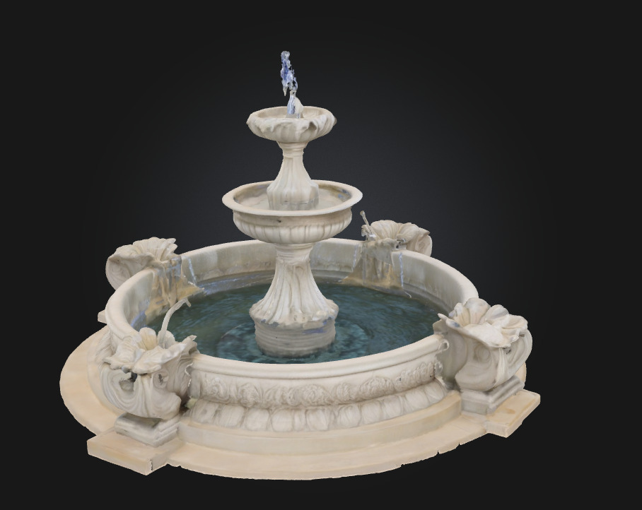 Grandstone Cascade  Sculpted Majesty in Flowing Stone 3D model_1