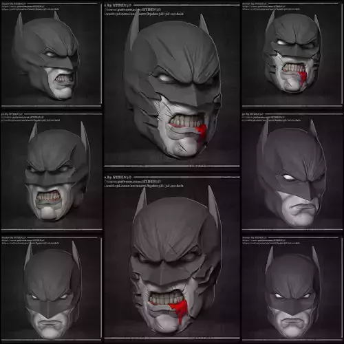 batman heads 3D print model