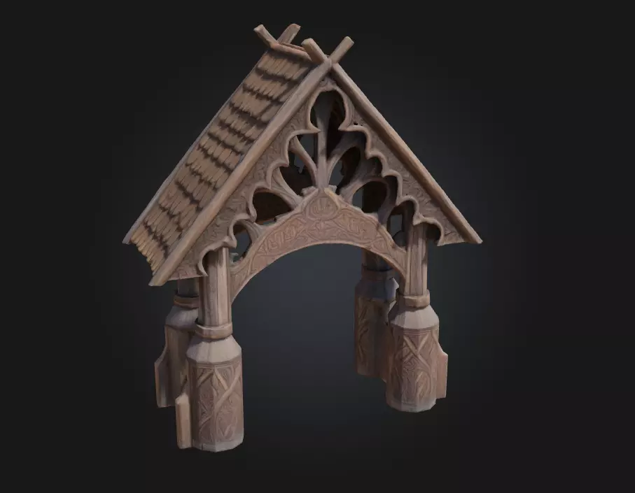 Viking Pavilion  Rugged Shelter of the Norse Clans 3D model_0