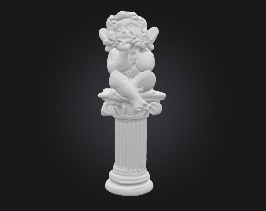 Contemplative Cherub Serenity in Sculpted Innocence 3D model_7