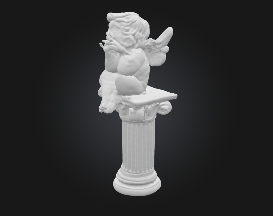 Contemplative Cherub Serenity in Sculpted Innocence 3D model_10