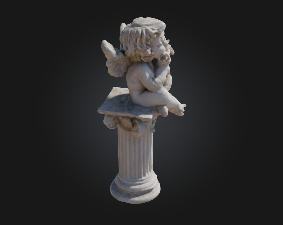 Contemplative Cherub Serenity in Sculpted Innocence 3D model_5