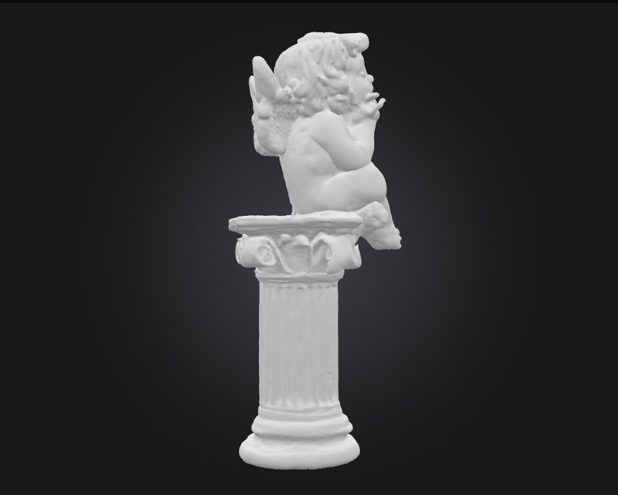 Contemplative Cherub Serenity in Sculpted Innocence 3D model_8