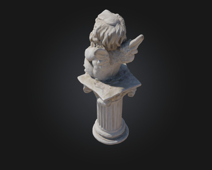 Contemplative Cherub Serenity in Sculpted Innocence 3D model_6