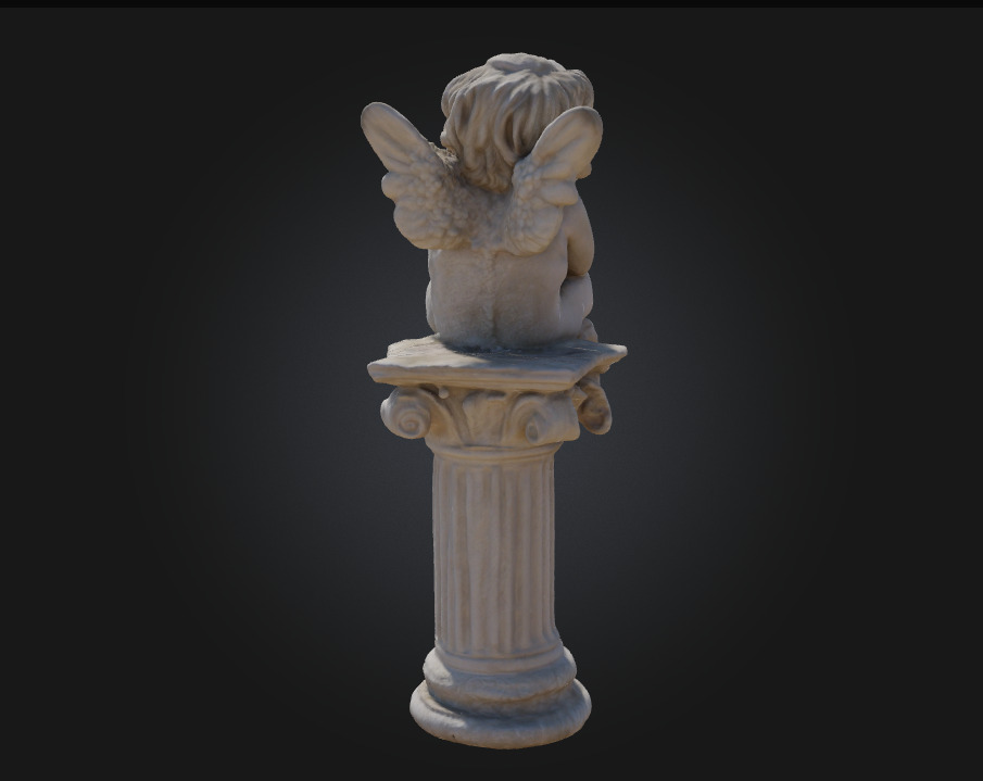 Contemplative Cherub Serenity in Sculpted Innocence 3D model_2
