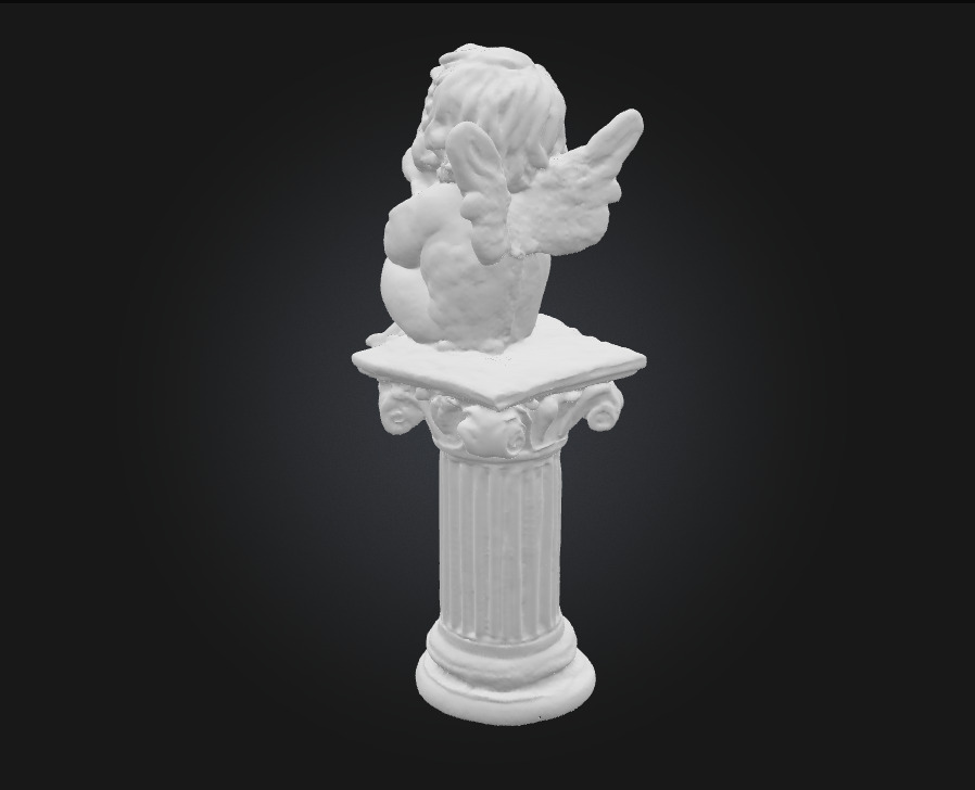 Contemplative Cherub Serenity in Sculpted Innocence 3D model_9