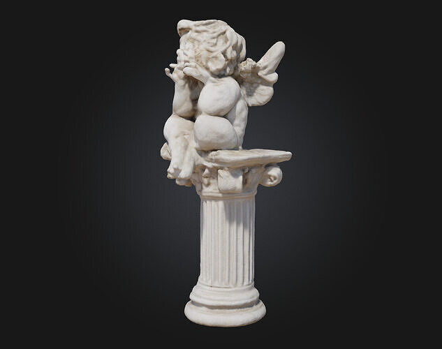 Contemplative Cherub  Serenity in Sculpted Innocence 3D model