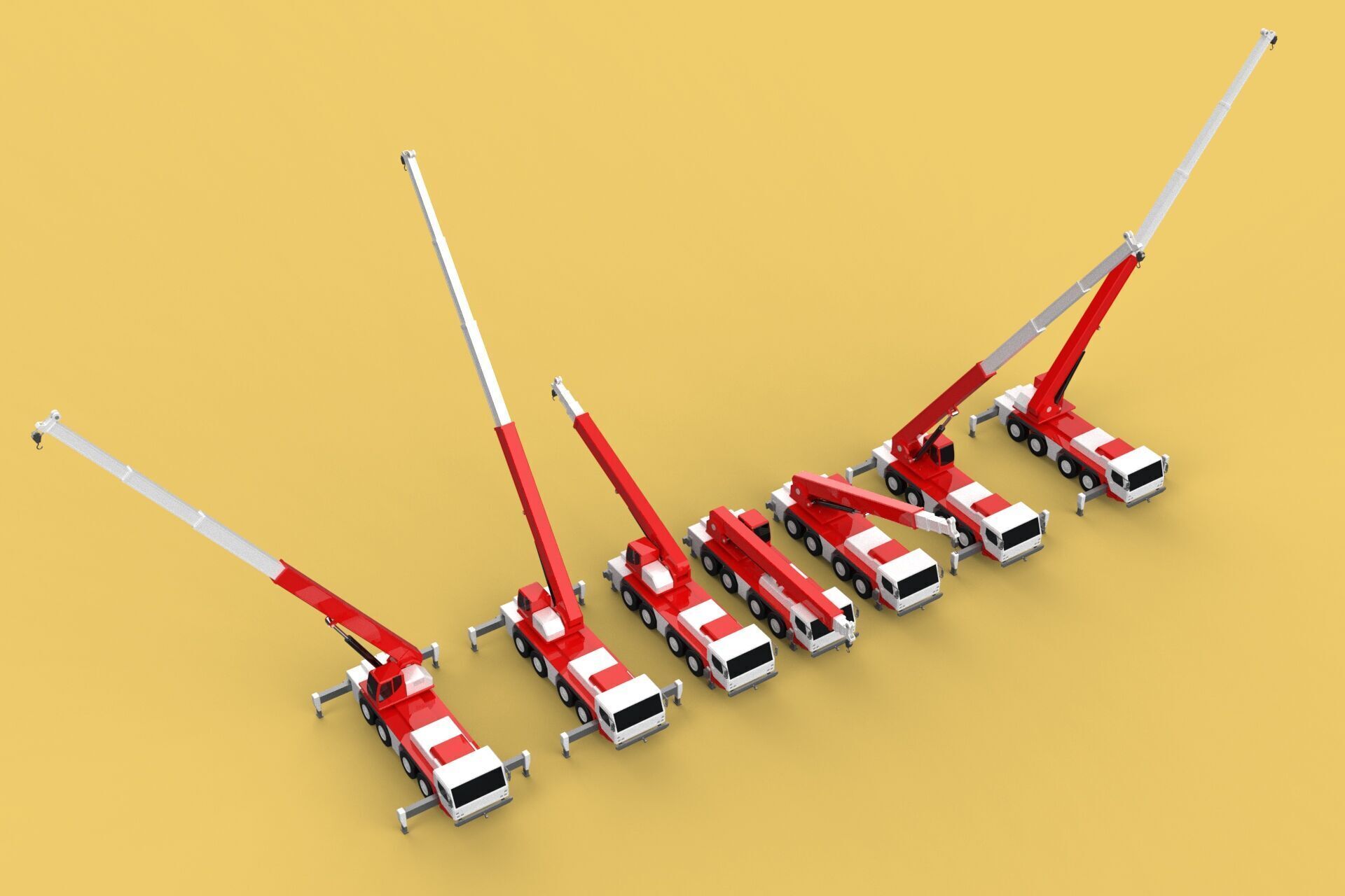 COMBINATION CONFIGURATION BOOM ARM JIB TRUCK MOBILE CRANE LTM 3D model_7