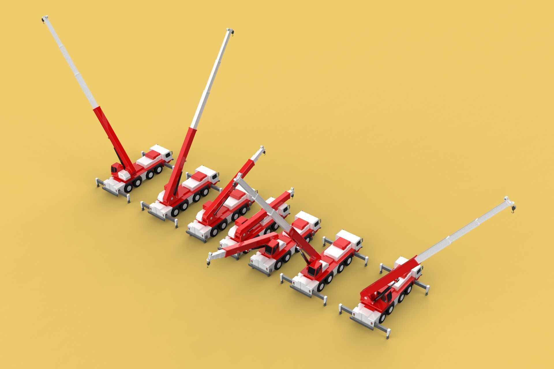 COMBINATION CONFIGURATION BOOM ARM JIB TRUCK MOBILE CRANE LTM 3D model_6