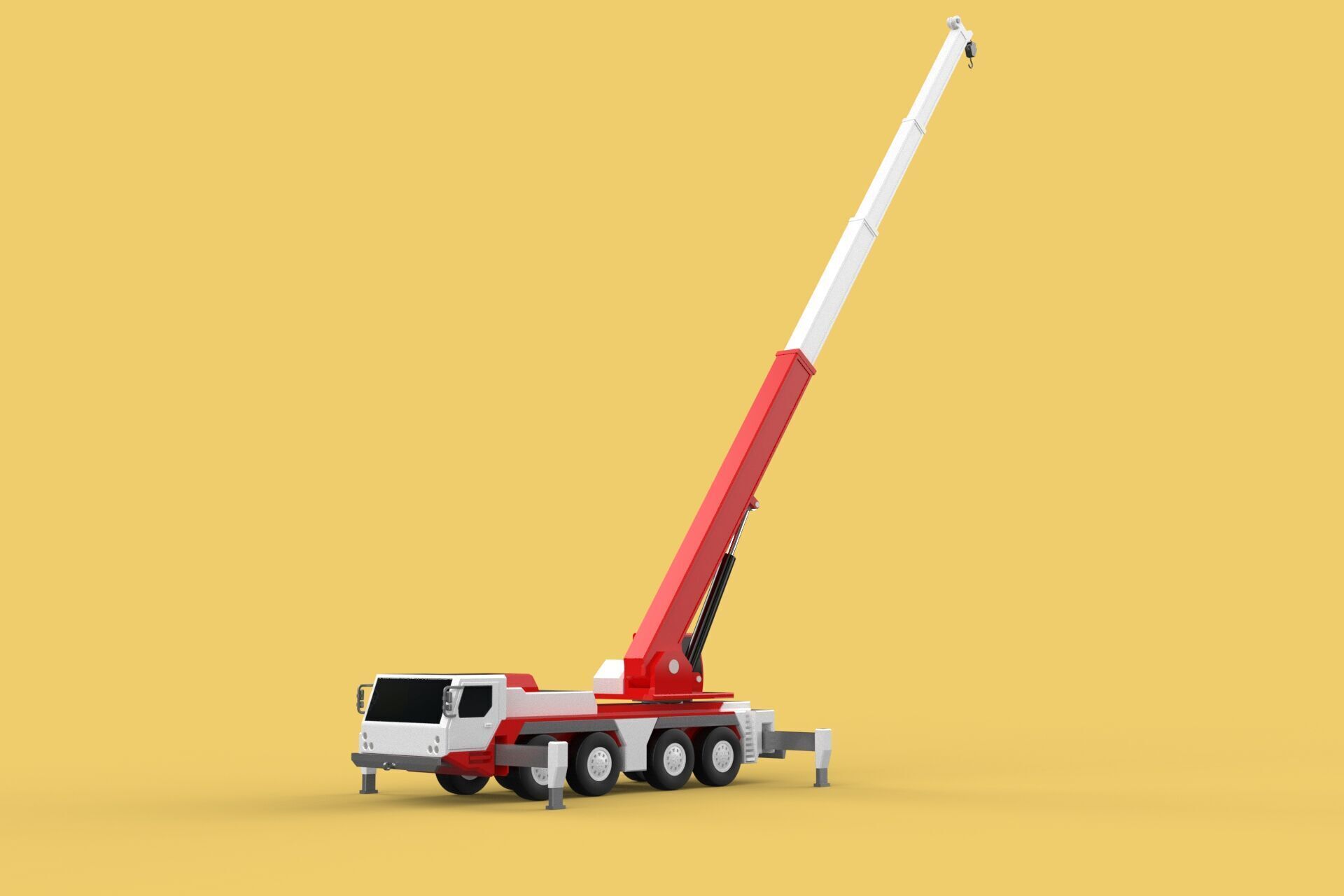 COMBINATION CONFIGURATION BOOM ARM JIB TRUCK MOBILE CRANE LTM 3D model_21