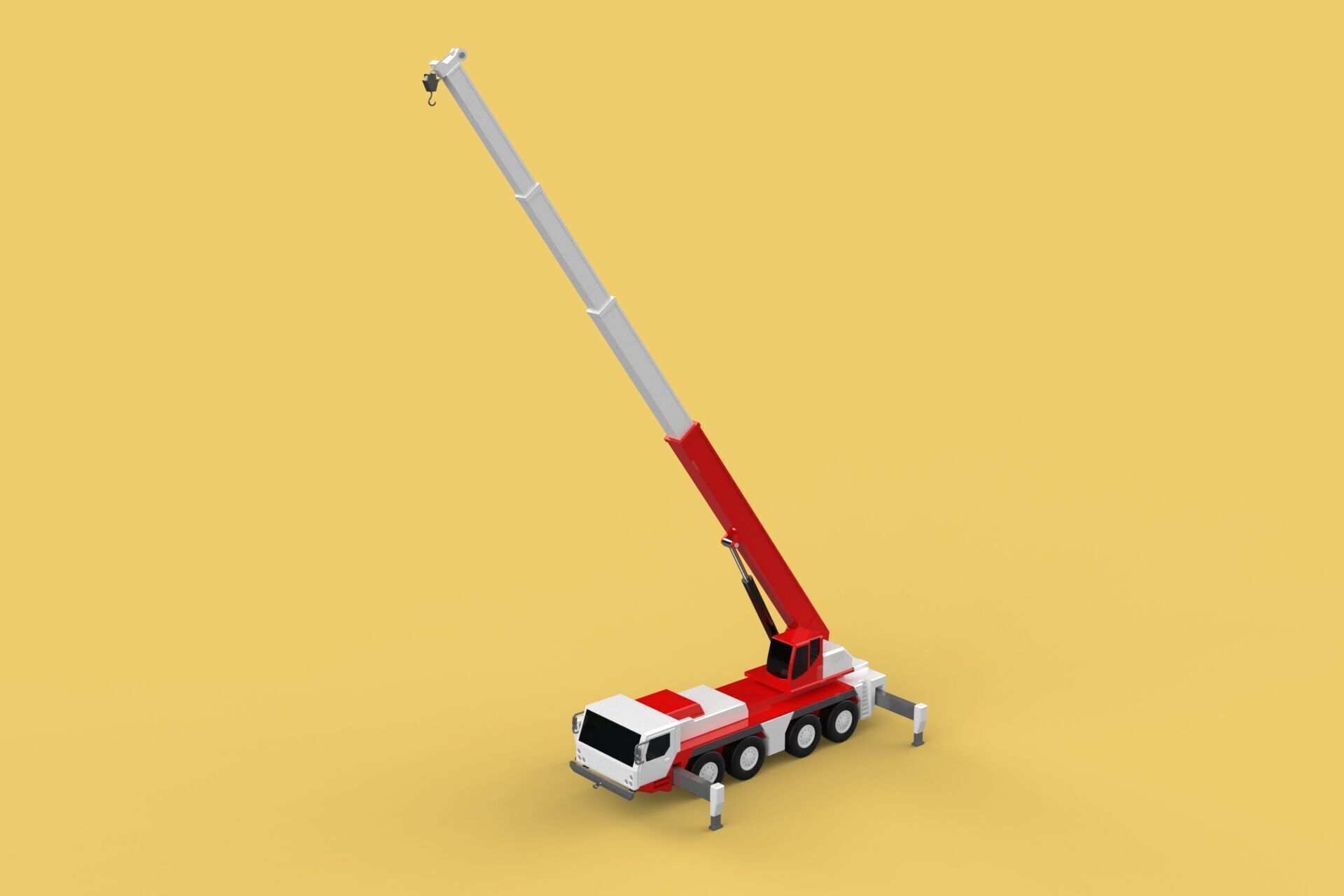 COMBINATION CONFIGURATION BOOM ARM JIB TRUCK MOBILE CRANE LTM 3D model_28
