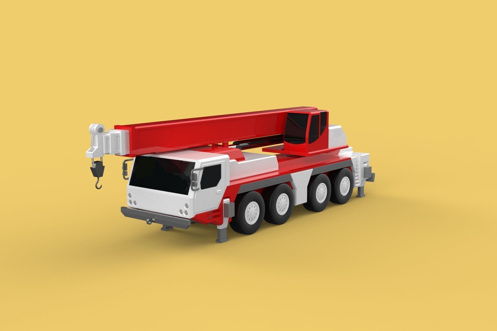 COMBINATION CONFIGURATION BOOM ARM JIB TRUCK MOBILE CRANE LTM 3D model_19