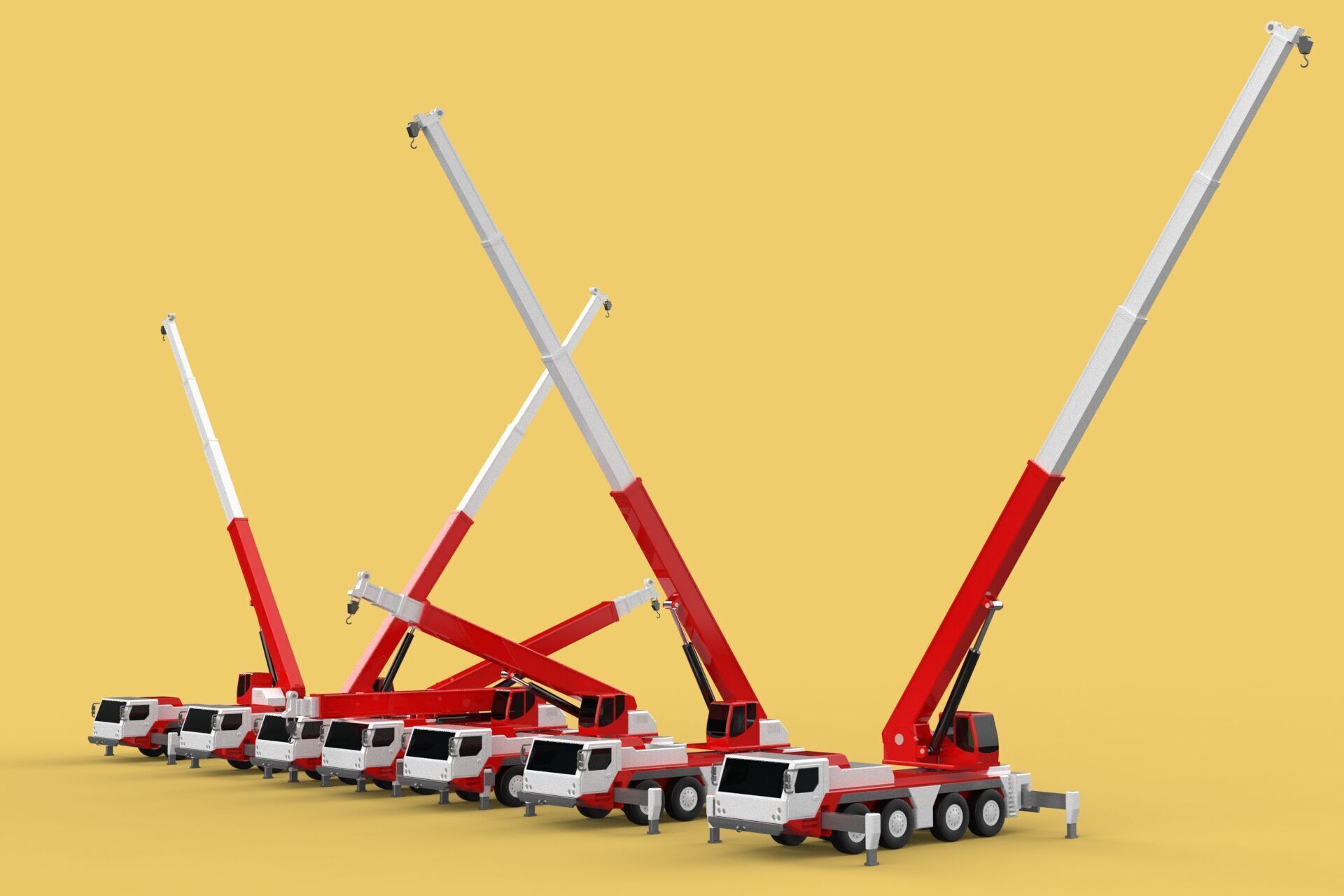 COMBINATION CONFIGURATION BOOM ARM JIB TRUCK MOBILE CRANE LTM 3D model_13