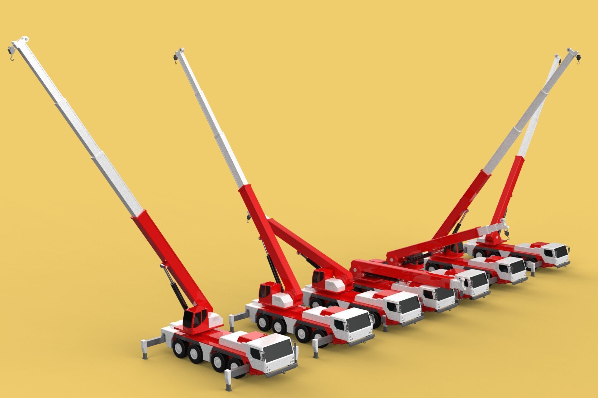 COMBINATION CONFIGURATION BOOM ARM JIB TRUCK MOBILE CRANE LTM 3D model_9