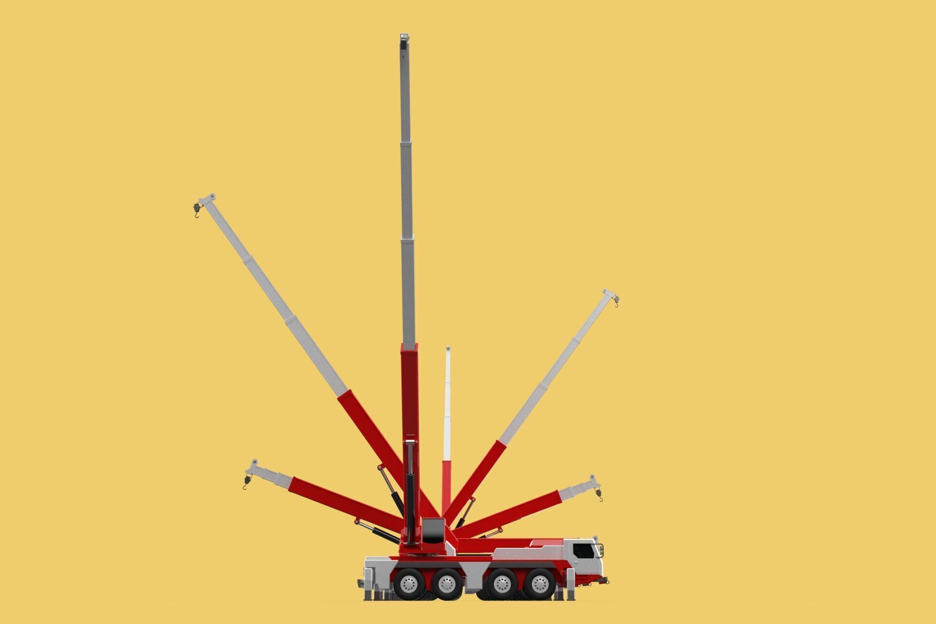COMBINATION CONFIGURATION BOOM ARM JIB TRUCK MOBILE CRANE LTM 3D model_33