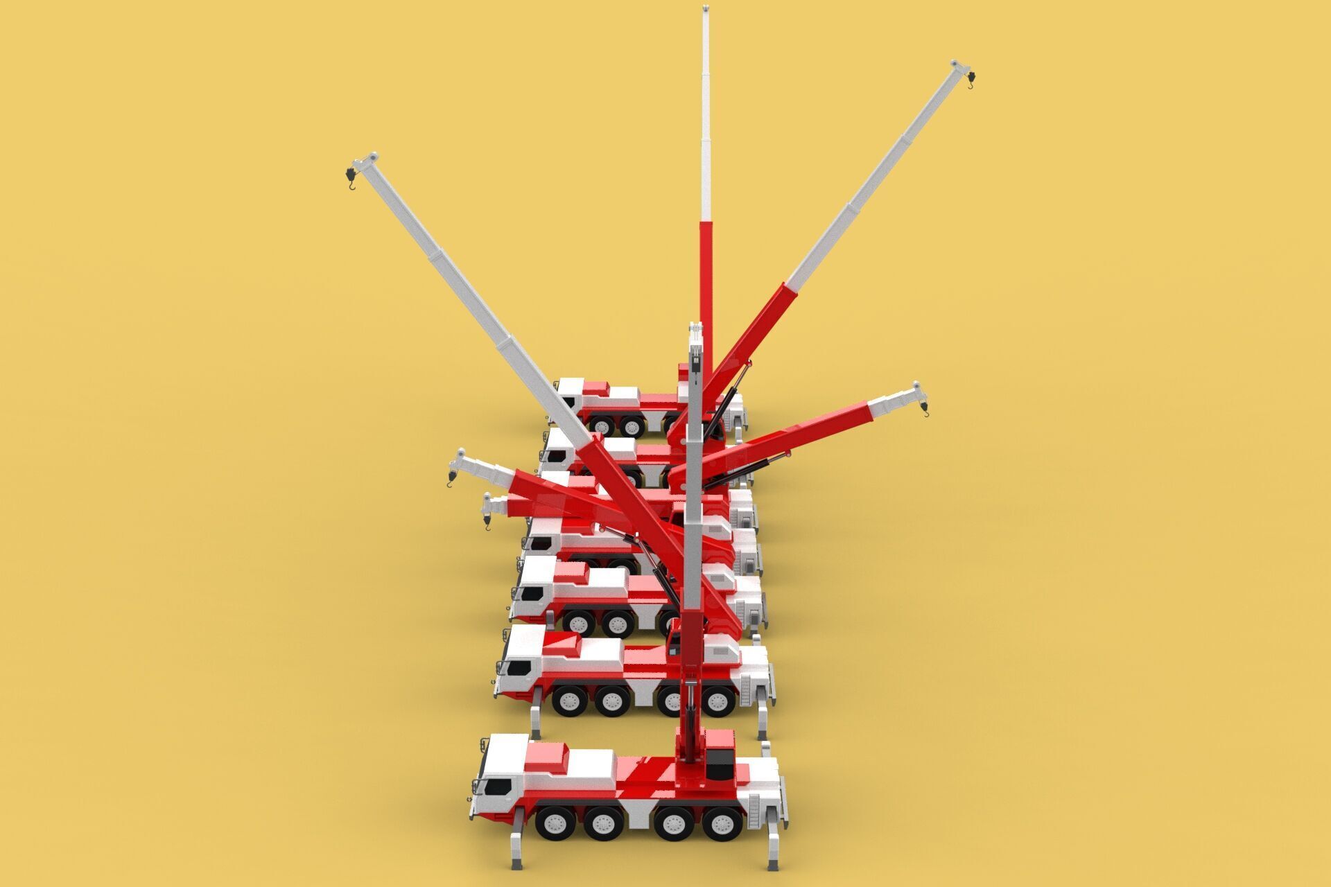 COMBINATION CONFIGURATION BOOM ARM JIB TRUCK MOBILE CRANE LTM 3D model_22