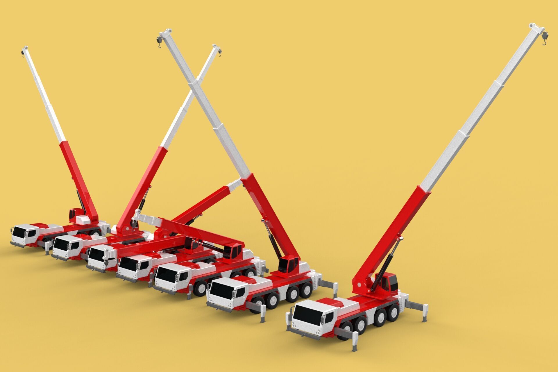 COMBINATION CONFIGURATION BOOM ARM JIB TRUCK MOBILE CRANE LTM 3D model_8