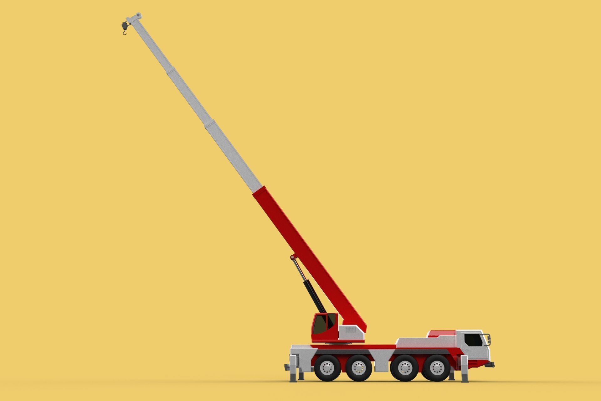 COMBINATION CONFIGURATION BOOM ARM JIB TRUCK MOBILE CRANE LTM 3D model_23