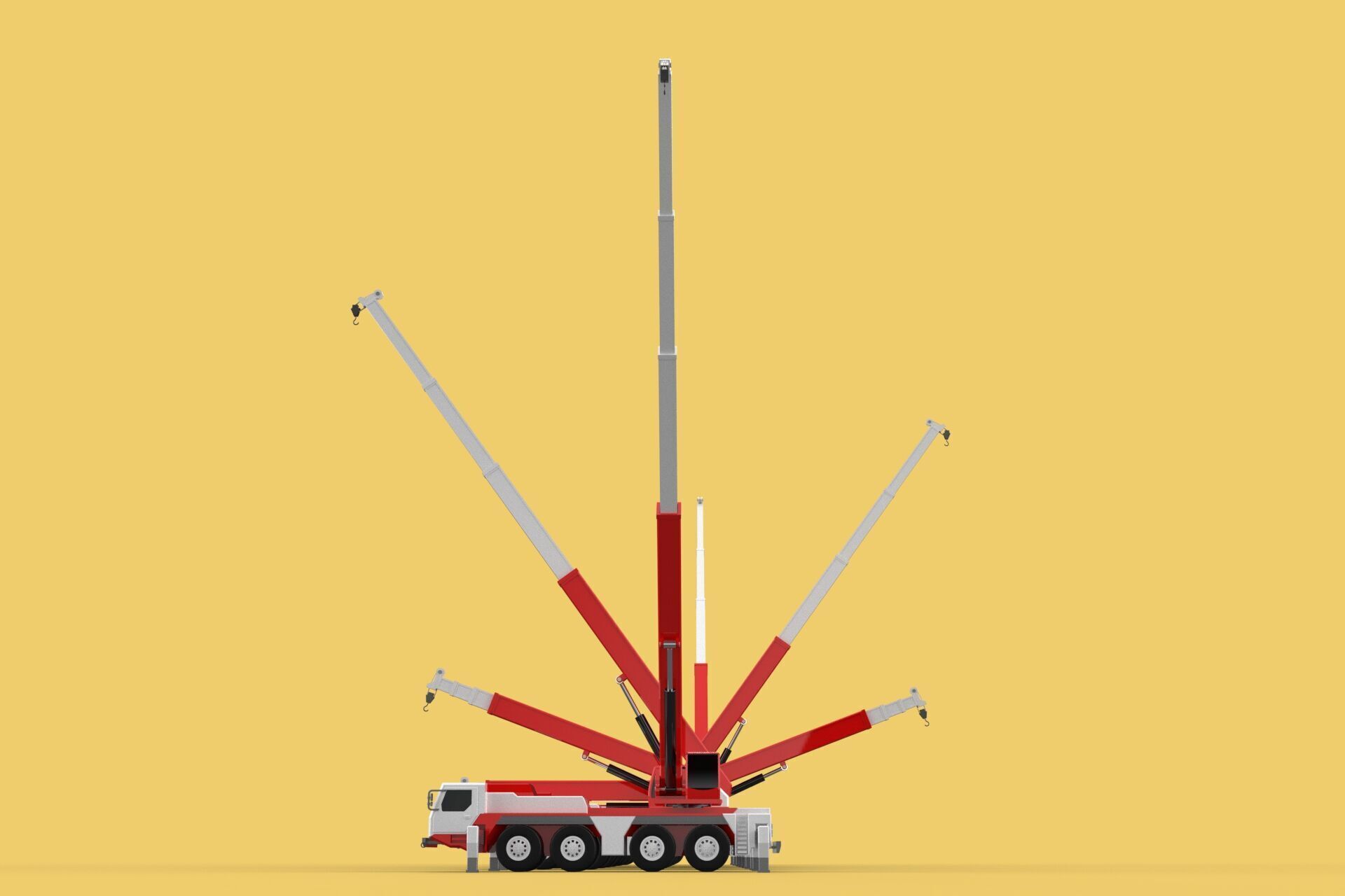 COMBINATION CONFIGURATION BOOM ARM JIB TRUCK MOBILE CRANE LTM 3D model_11