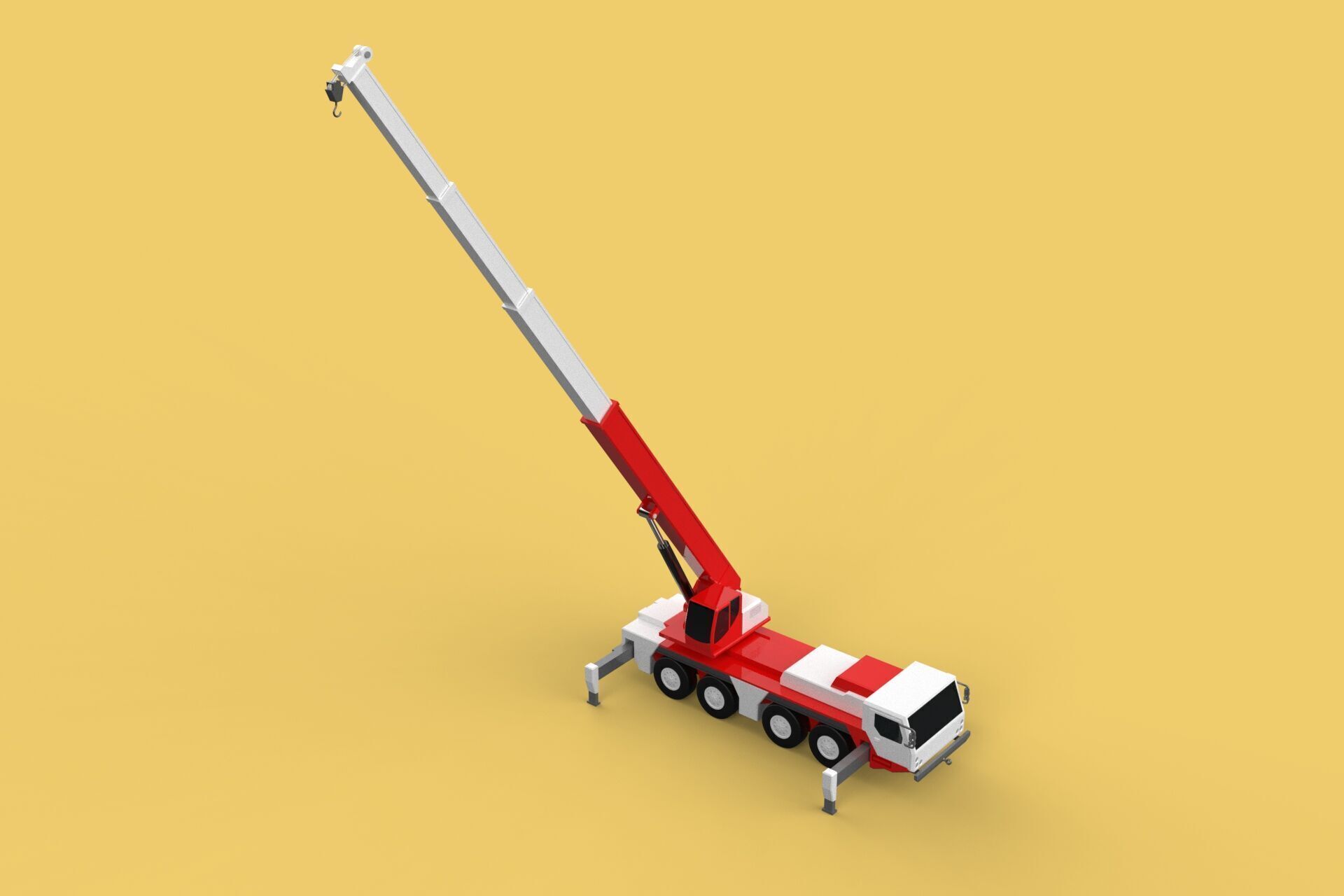 COMBINATION CONFIGURATION BOOM ARM JIB TRUCK MOBILE CRANE LTM 3D model_30