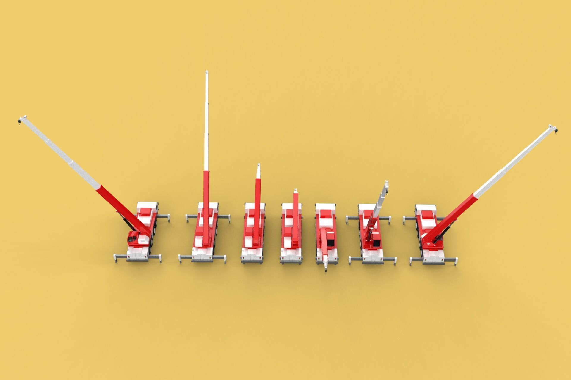 COMBINATION CONFIGURATION BOOM ARM JIB TRUCK MOBILE CRANE LTM 3D model_2