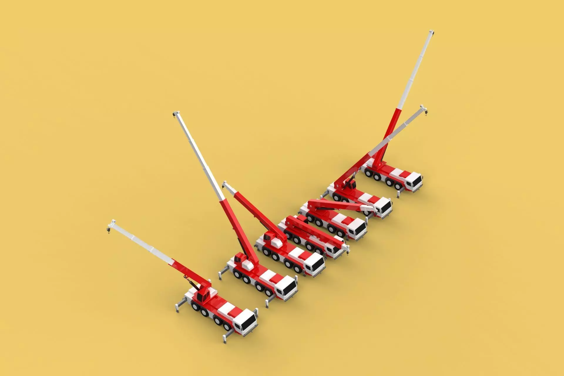 COMBINATION CONFIGURATION BOOM ARM JIB TRUCK MOBILE CRANE LTM 3D model_0