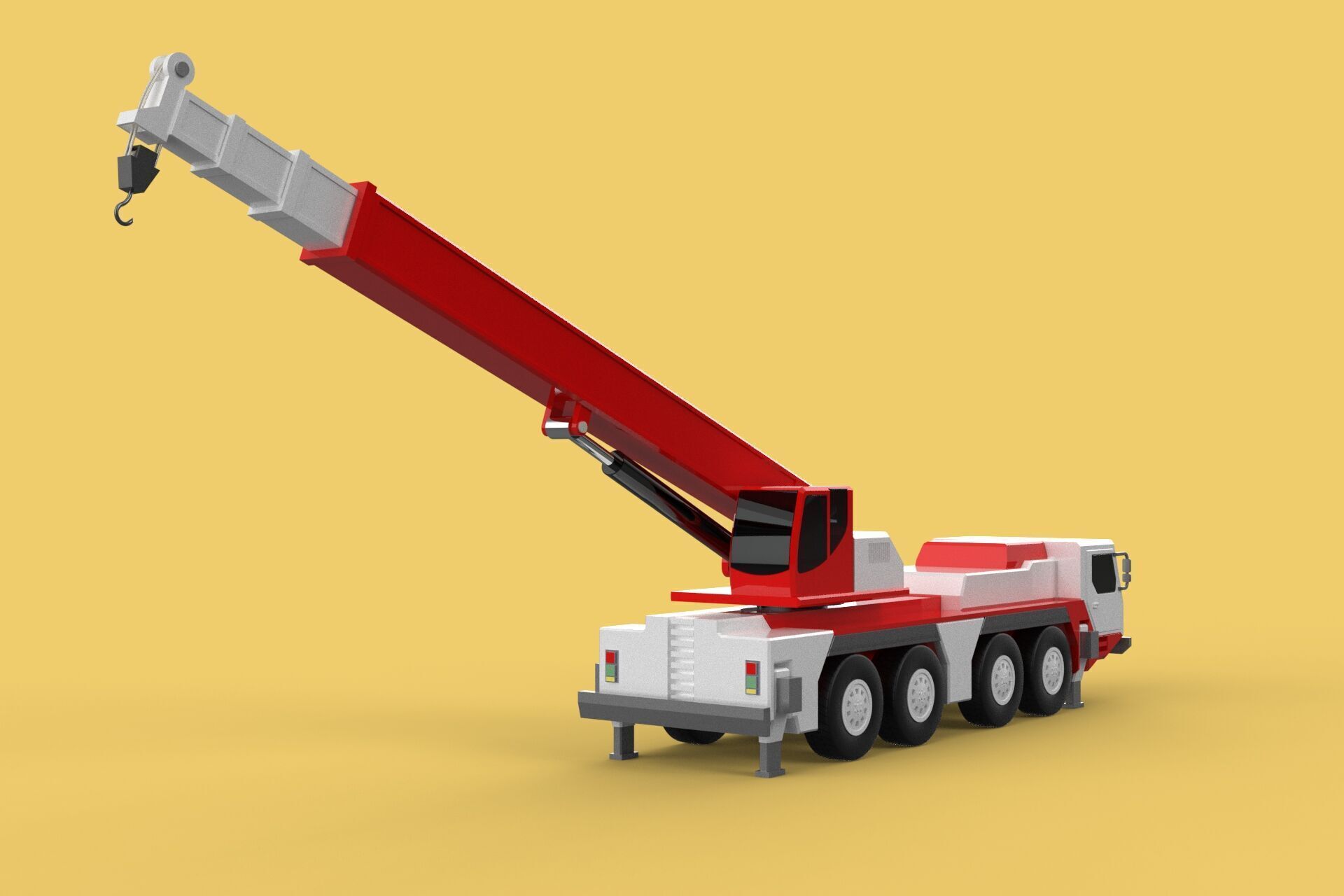 COMBINATION CONFIGURATION BOOM ARM JIB TRUCK MOBILE CRANE LTM 3D model_25