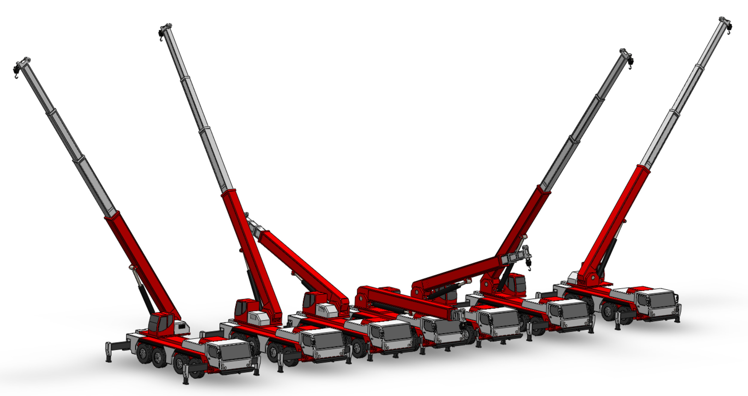 COMBINATION CONFIGURATION BOOM ARM JIB TRUCK MOBILE CRANE LTM 3D model_41