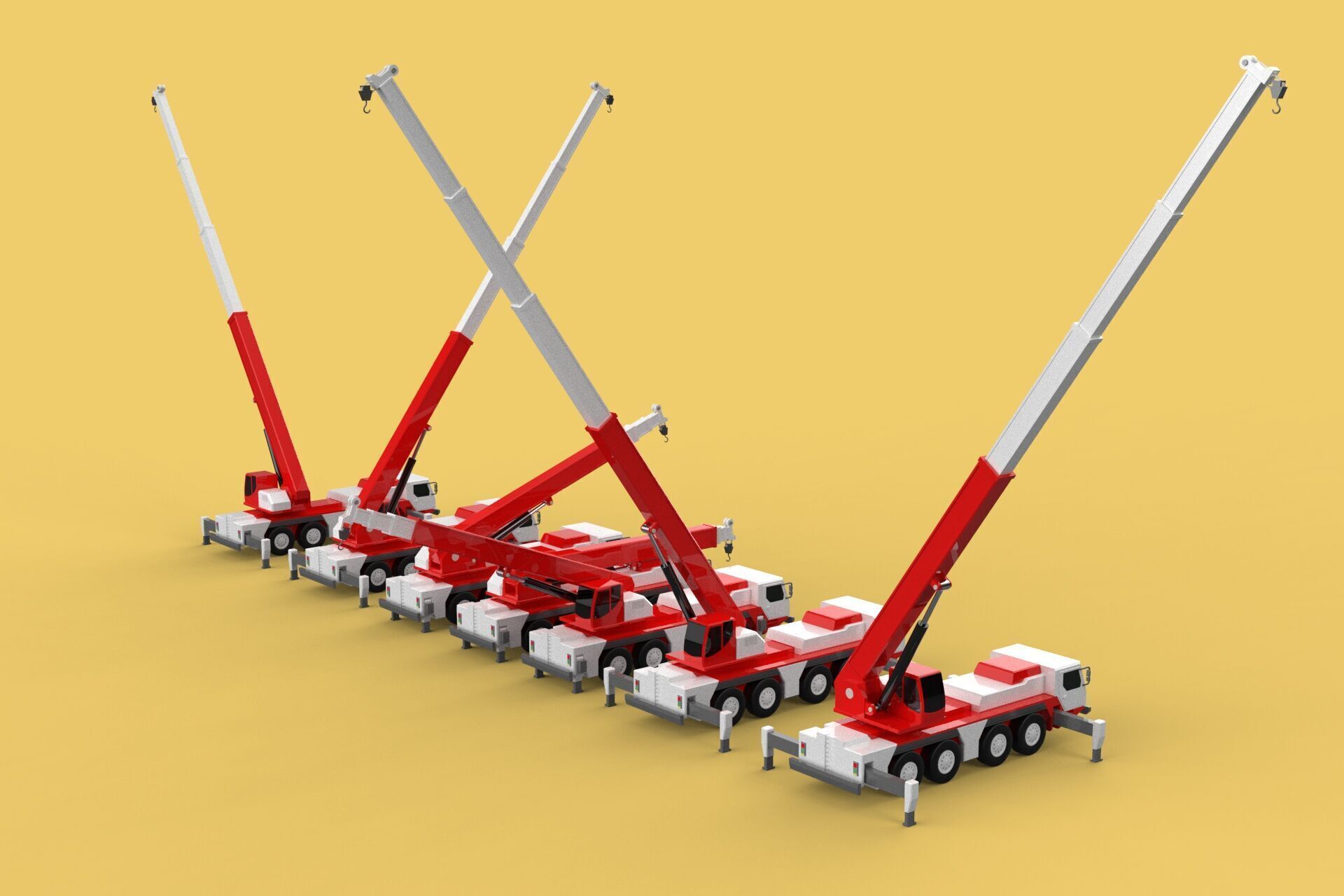 COMBINATION CONFIGURATION BOOM ARM JIB TRUCK MOBILE CRANE LTM 3D model_10
