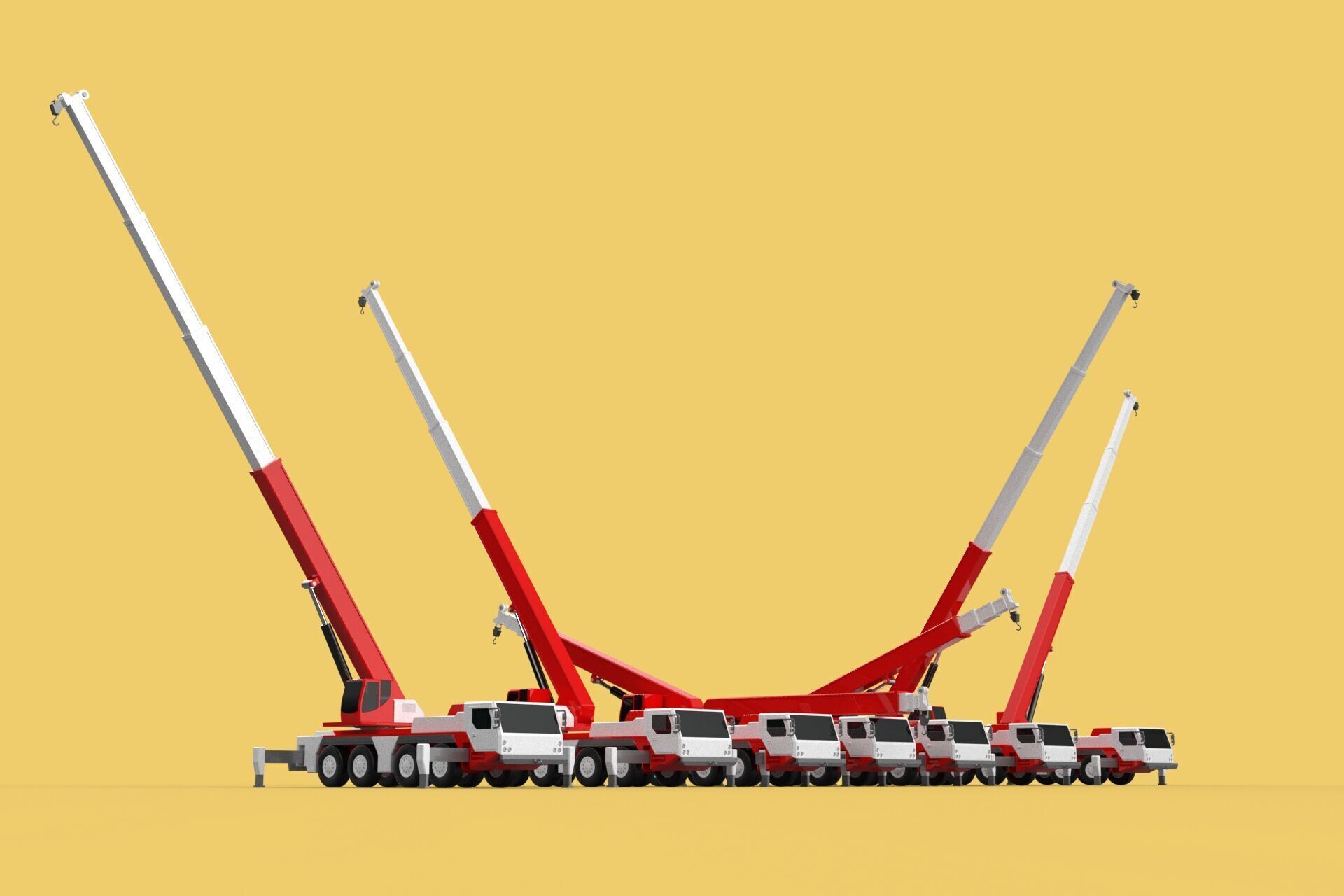 COMBINATION CONFIGURATION BOOM ARM JIB TRUCK MOBILE CRANE LTM 3D model_14