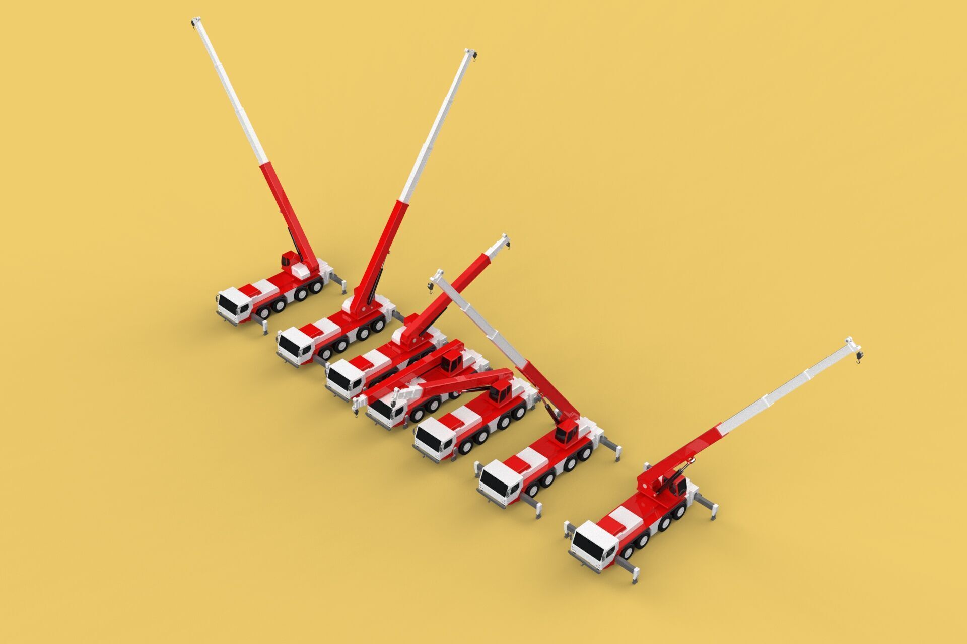 COMBINATION CONFIGURATION BOOM ARM JIB TRUCK MOBILE CRANE LTM 3D model_4