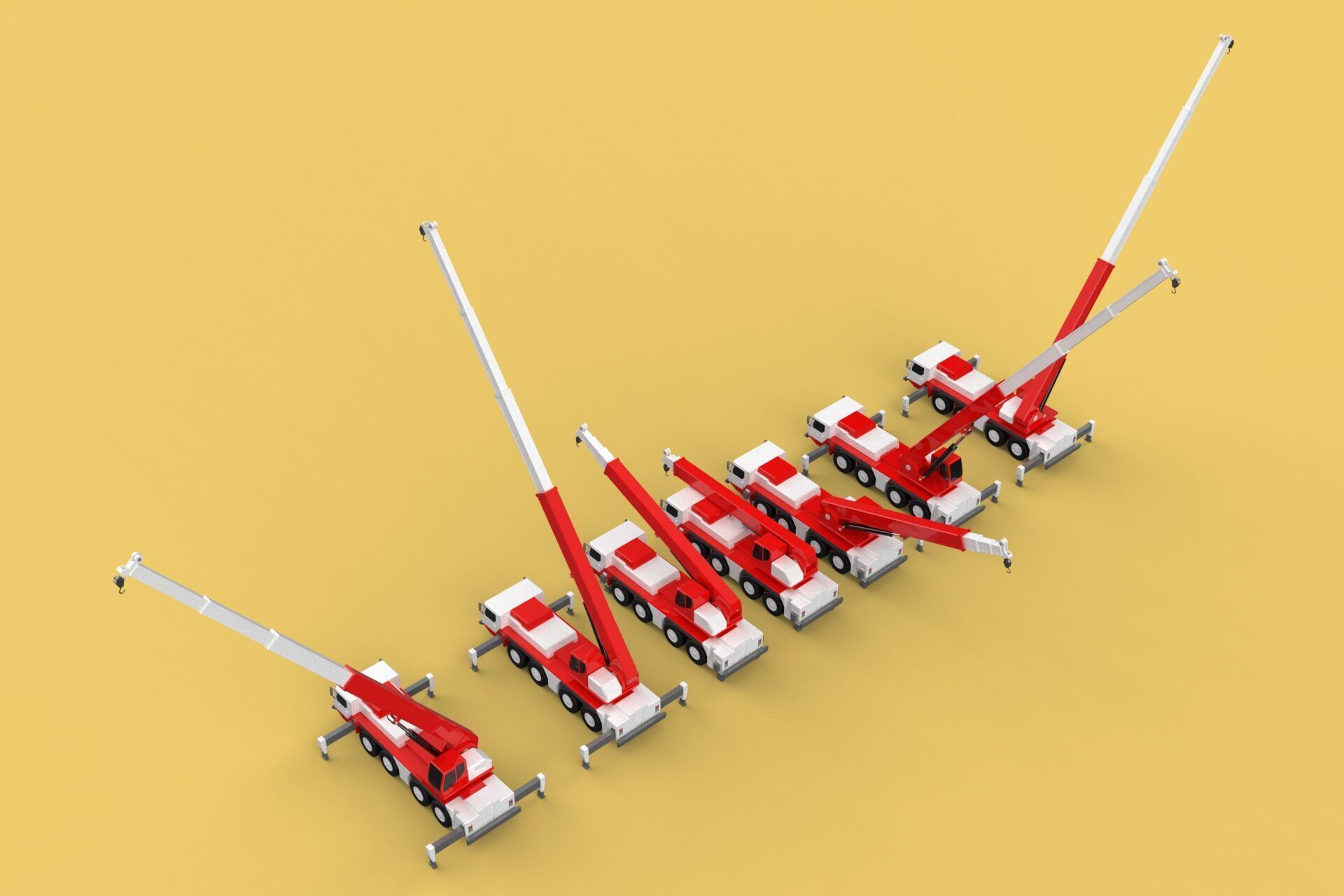 COMBINATION CONFIGURATION BOOM ARM JIB TRUCK MOBILE CRANE LTM 3D model_5