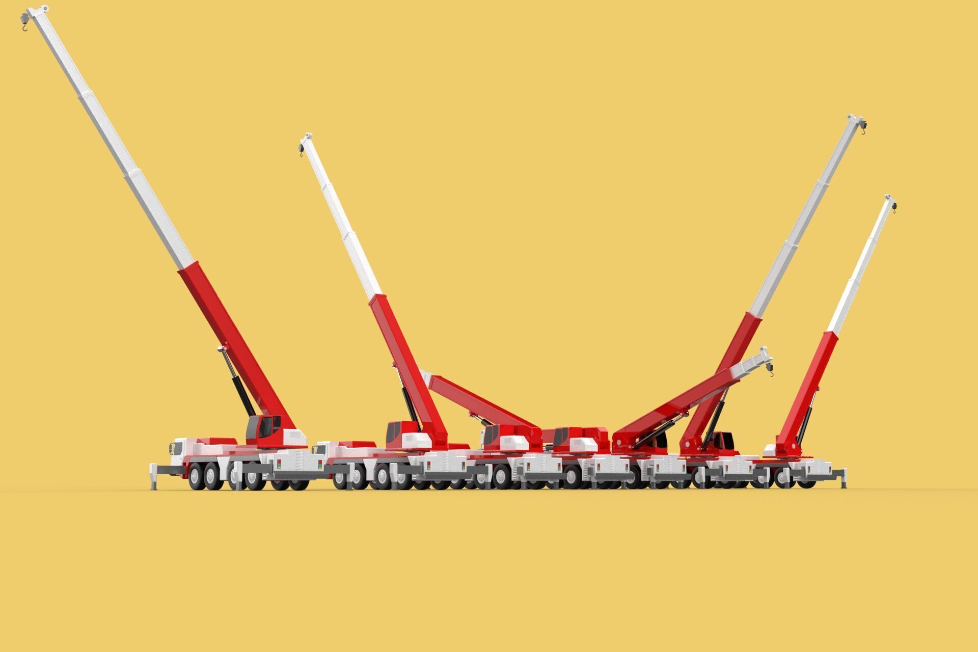 COMBINATION CONFIGURATION BOOM ARM JIB TRUCK MOBILE CRANE LTM 3D model_16