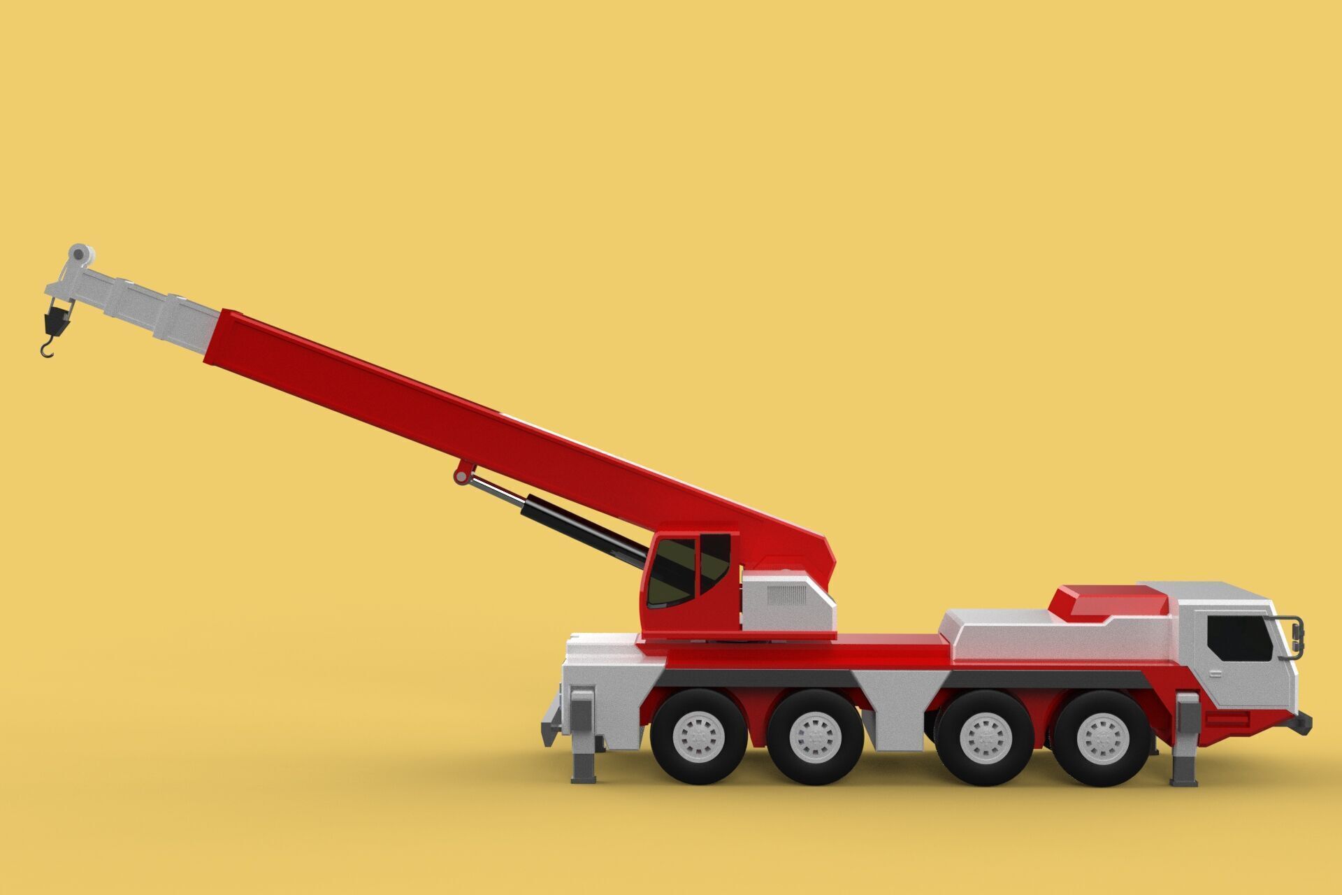 COMBINATION CONFIGURATION BOOM ARM JIB TRUCK MOBILE CRANE LTM 3D model_24